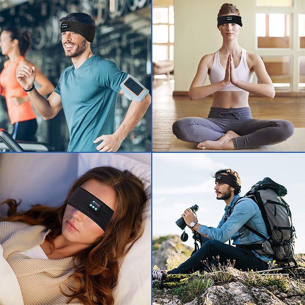 Eye Massager Sleep Eye Mask with Bluetooth 5.0 Headphones Soft Elastic Comfortable Headband ASMR Sleeping Band 10H Music 230718