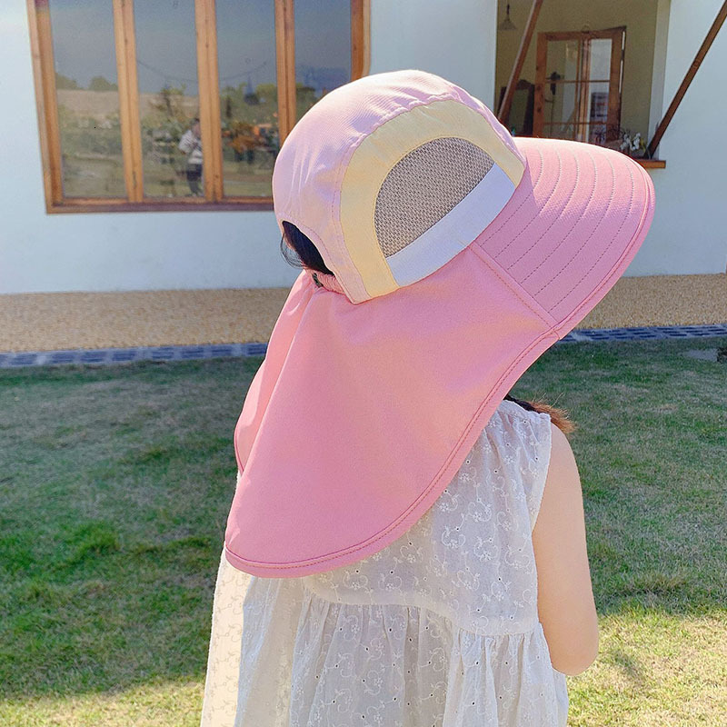 Caps Hats Summer Baby Sun Hat with Neck Flap Wide Brim Beach Hat Kids Bucket Hat UV Protection Panama Cap Outdoor Swim Vacation Beach Hat 230717