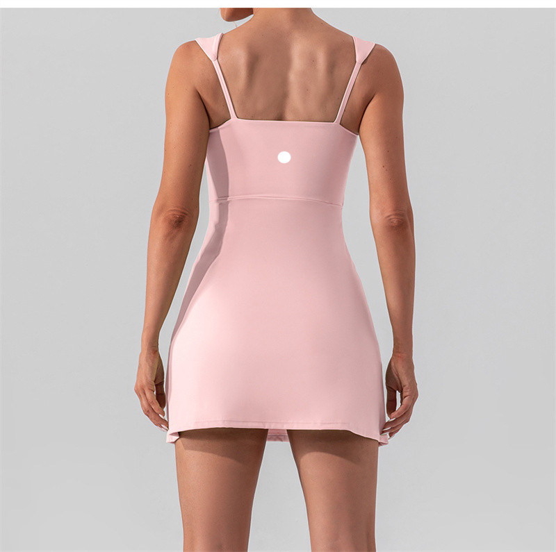 Tennis Dress Yoga Outfit Yoga Chest Pad Inside Shorts Dresses Golf Gym Slip Fitness Women Dress YW982L