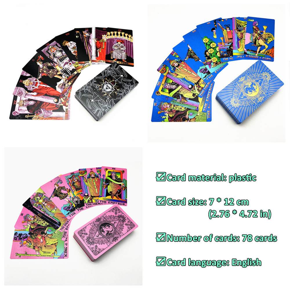 Outdoor Games Activities 1 Deck Plastic Tarot Cards With Storage Bag Rider Waite Cards Divination With English Guide Book L743 230718