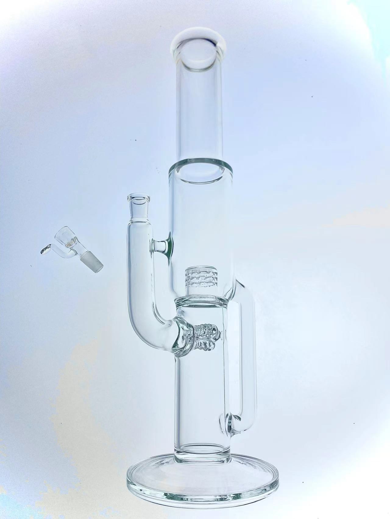 Hookahs bong clear accents 3percs to 360 degree cap 18mm joint 18 inch new style