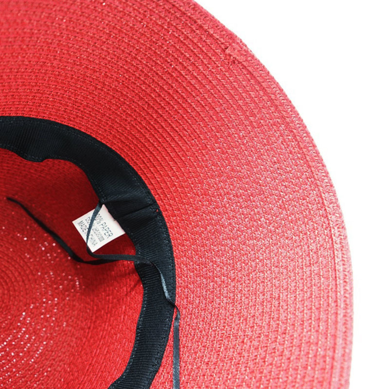 Wide Brim Hats Bucket Hats Summer Woven Cloche Bucket Hat Plain Sun Hat for Women French Retro Style Wide Brim Red Black Straw Hat Couture Derby Ladie