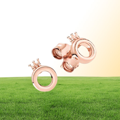 NEW 100% 925 Sterling Silver fit Earrings rose gold star love Ear Studs charm Beads Fit Original DIY Dangler Wholesale factory