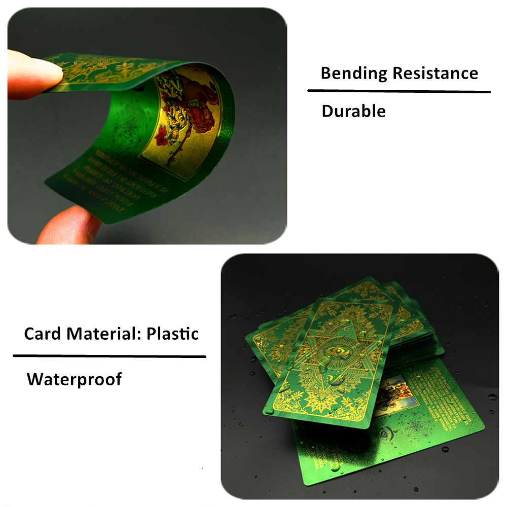 Outdoor Games Activities 1 Deck Tarot Cards With Guide Book Gold foil Plastic Waterproof Board Game Astrology Gift L734 230718