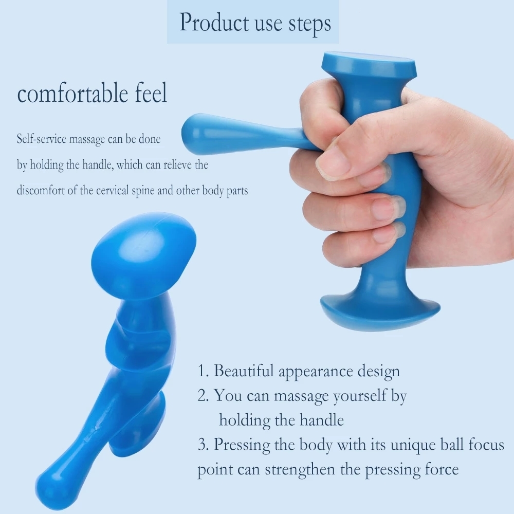 Full Body Massager T-shaped Massager Thumb Finger Pressure Manual Physiotherapy Tools Full Body Deep Tissue Relaxt Pain Relief Press Trigger Point 230