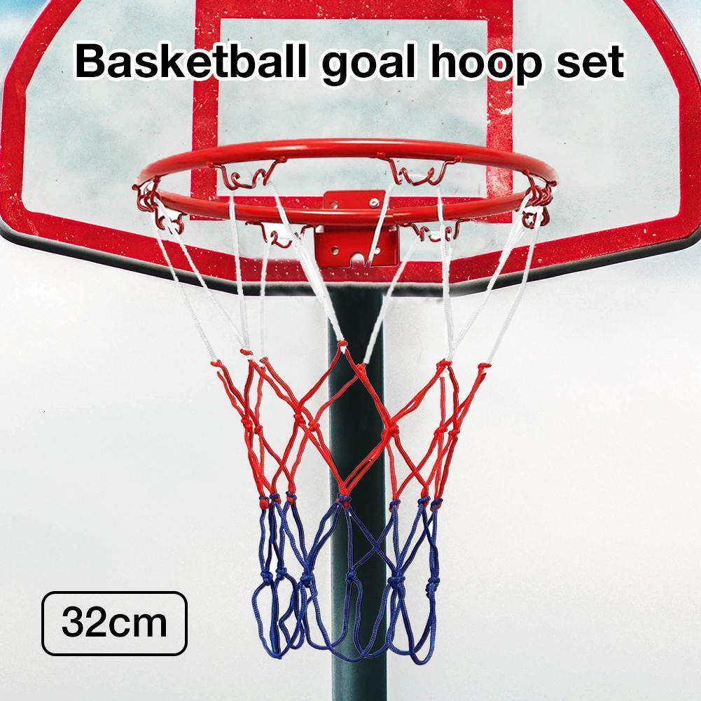 Balls 32cm Metal Wall Hanging Basketball Hoop Basketball Rim With Screws Mounted Goal Hoop Net Indoor Outdoor Shooting Practice Net 230717