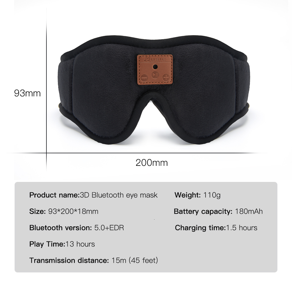 Eye Massager Bluetooth Sleeping Headphones 3D Eye Mask Total Blockout Light Eyeshade Earbuds Music Earphones Blindfold for Better Sleep Relax 230718