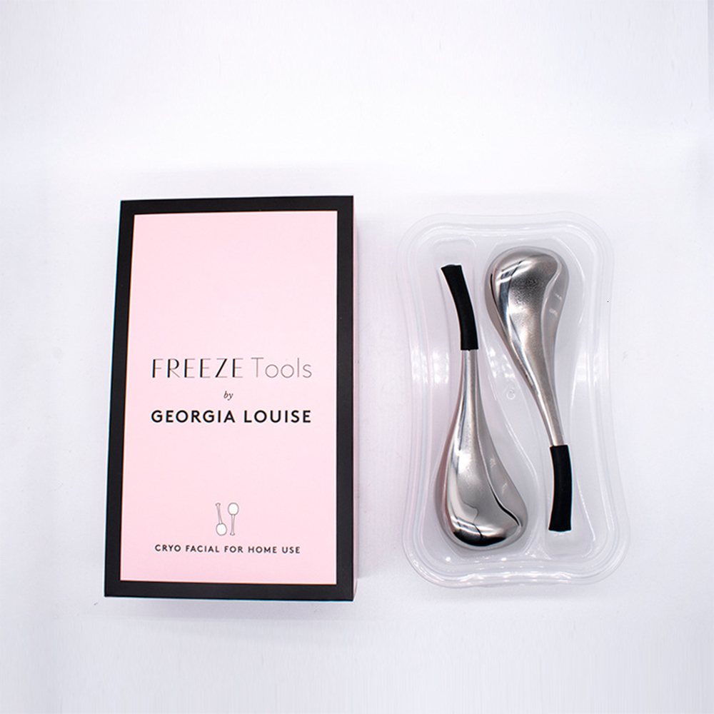 Full Body Massager Stainless Steel Ice Globes Spoon Massage Freeze Tools Eliminate Eye Pattern Spa Ball Cryo Roller Cooling Skin masajes 230718