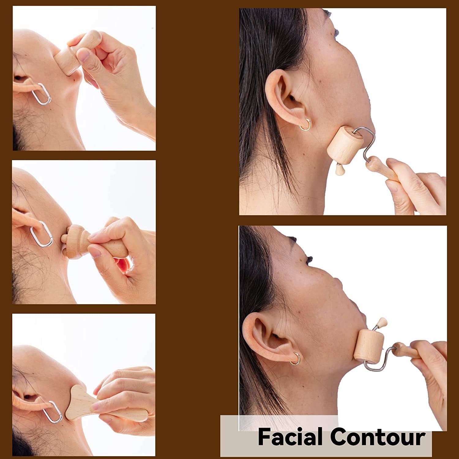 Face Care Devices 7Pcsset Face Massagers Gua Sha Tools Wood Therapy Meridian Massage Kit Roller Lifting Masajeador Maderoterapia Scraper 230718