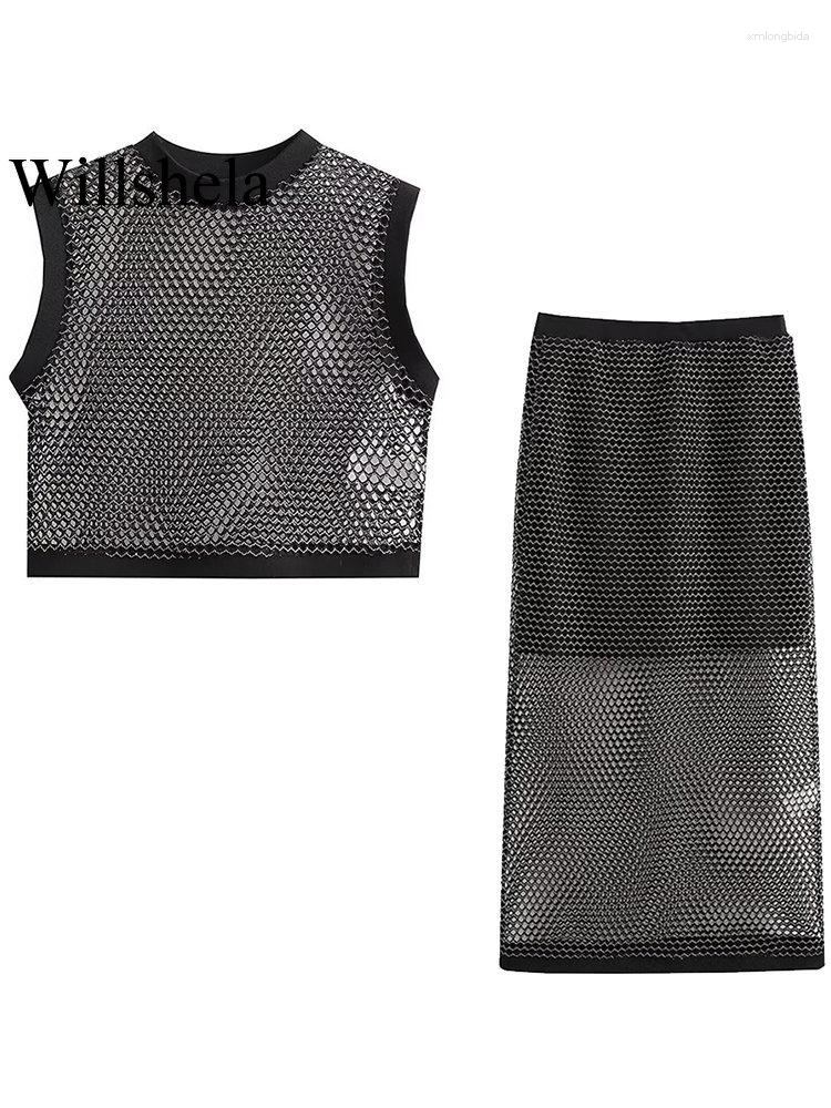 Work Dresses Women Fashion 2 Piece Set Black See Through Vest Waistcoat & Vintage Midi Skirt Chic Lady Female Skirts
Work Dresses Women Fashion 2 Piece Set Black See Through Vest Waistcoat & Vintage Midi Skirt Chic Lady Female Skirts
