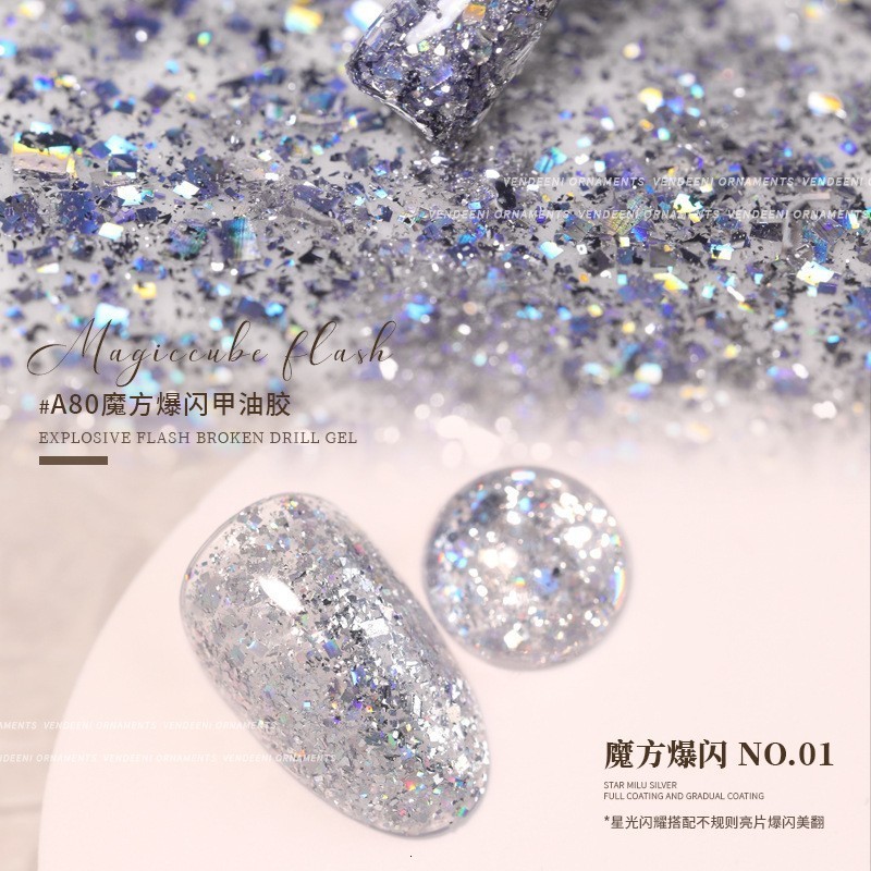 Nail Polish Big Sequin Gel Explosion Shiny Soak Off Varnish Aurora Reflective Diamond Glue P otherapy 230718