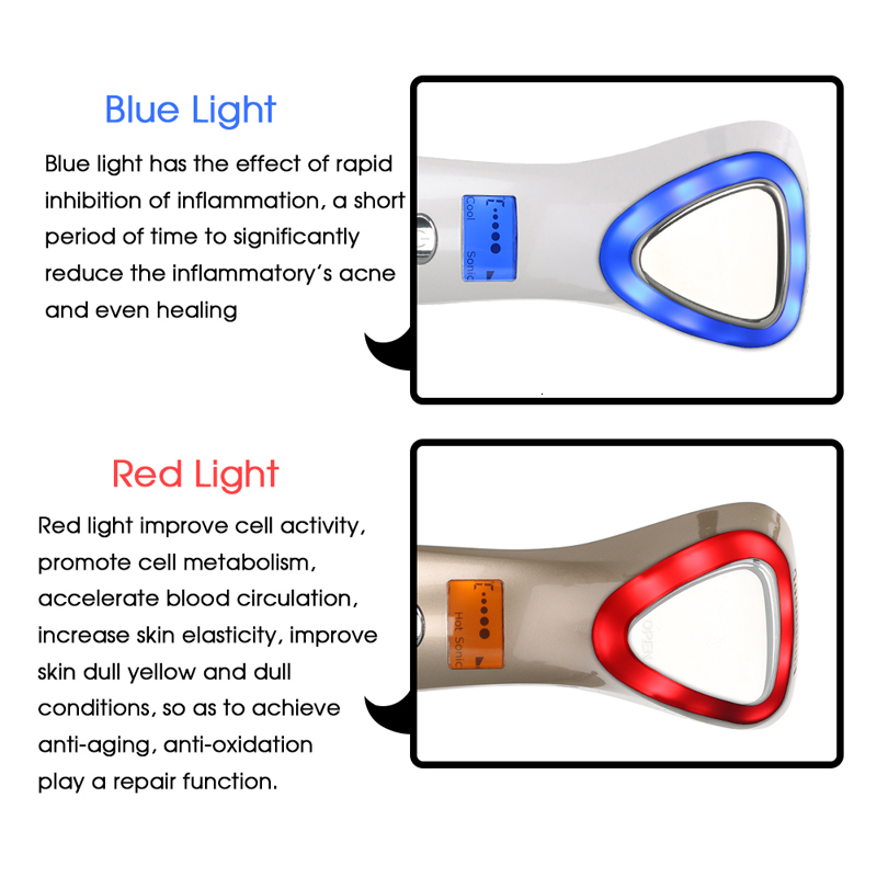 Cleaning Tools Accessories Ultrasonic Cryotherapy Machine LED Cold Hammer Face Lifting Vibration Massager Anti Aging Skin Tightening Beauty Instrument