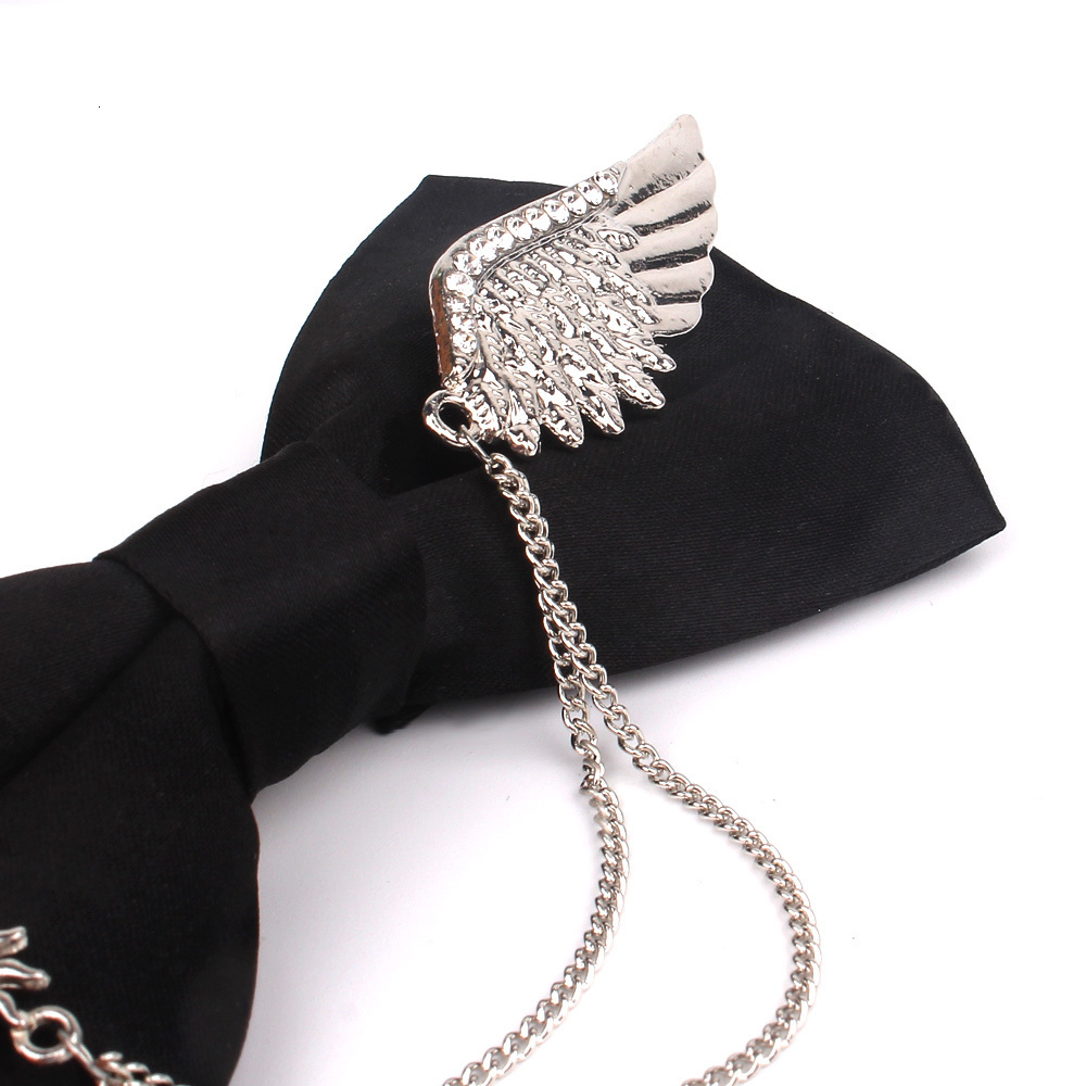 Bow Ties Men Black Bowtie Metal Decoratio Bow Tie For Men Women Uniform Collar Butterf Bowknot Adult Suit Bow Ties Cravats Male Bowties 230717