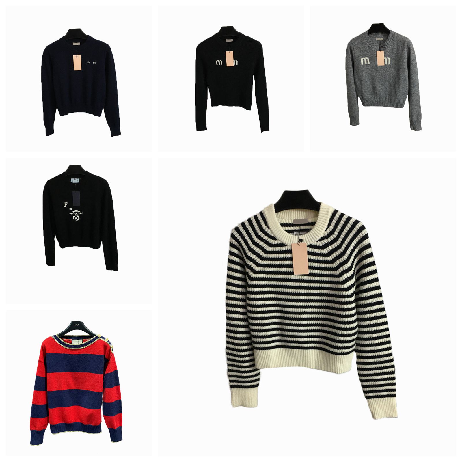 Designer MIU Collection Striped Sweater Luxury Womens Pullover fashion classic letter Autumn and winter top Round Neck Long Sleeve Sweater wool
Designer MIU Collection Striped Sweater Luxury Womens Pullover fashion classic letter Autumn and winter top Round Neck Long Sleeve Sweater wool