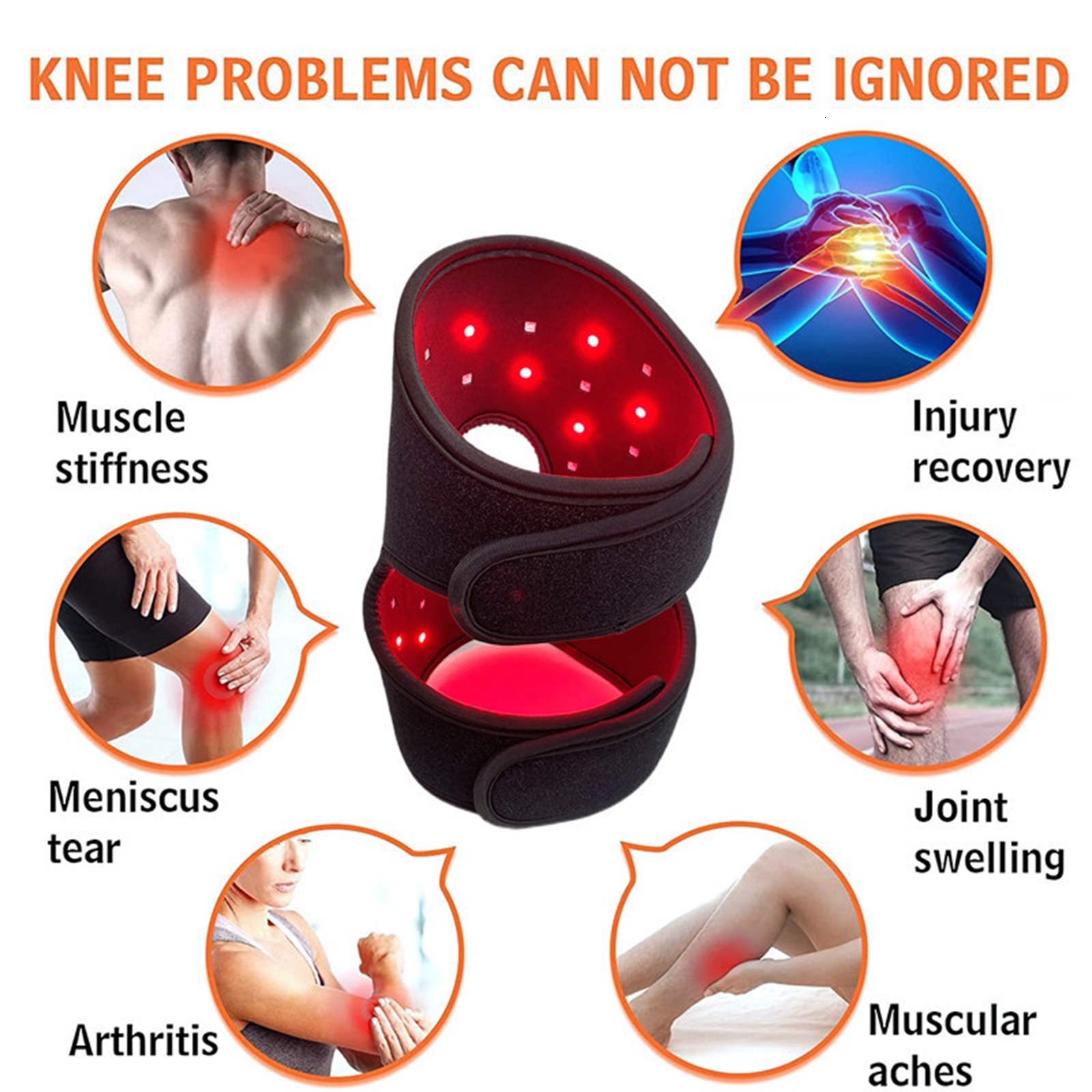 Head Massager LED Knee Light Therapy Pad for Body Relax Pain Relieve Red Heating Portable Household Brace Health Care 230718