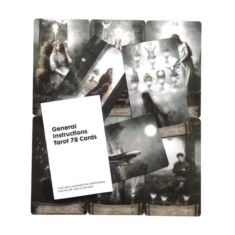 Outdoor Games Activities Heaven Earth Tarot Card Tin Box Gilded Edge Fate Divination Family Party Playing Card Game Tarot Card 78 Deck Paper Guidebook
