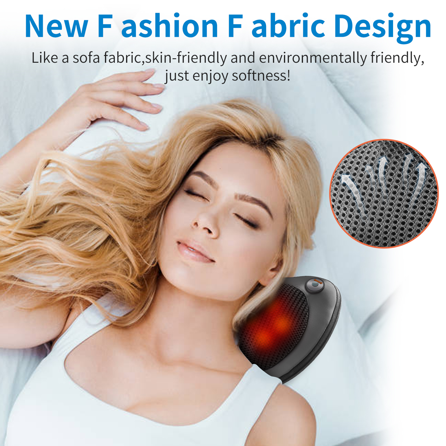 Massaging Neck Pillowws 8 head Neck Massage Pillow Electric Shoulder Back Heating Kneading Infrared therapy shiatsu head pillow Massager 230718