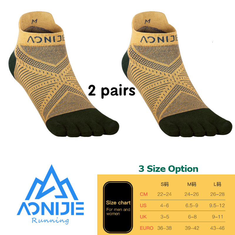 Sports Socks AONIJIE E4824 2 Pairs Toe Barefoo Socks Mini Crew Five Fingers Cycling Running Soccer Basketball Sports Yoga Men Women Marathon 230717