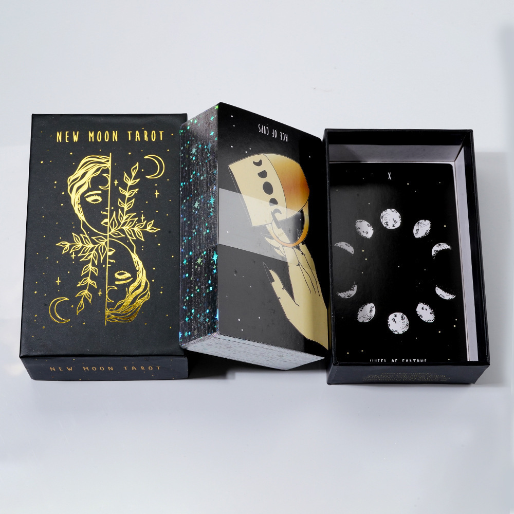 Outdoor Games Activities 12x7cm moon tarot cards High quality Full English Family Party Board Game Astrology Divination Fate Cards 230718