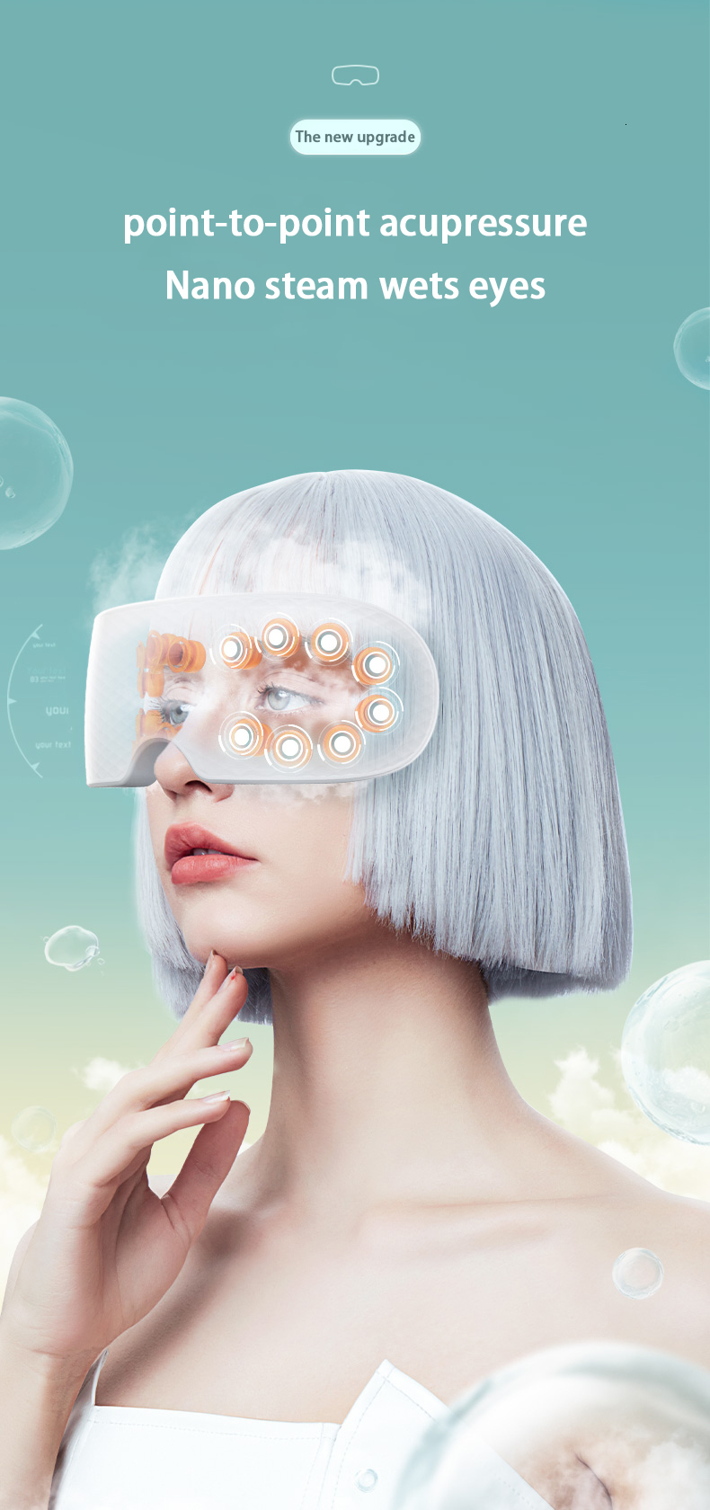 Eye Massager Smart Nano Steam Eye Massager Eye Care Instrument Atomizing Eye Massager Point Acupressure Massager Relieve Fatigue Dark Circles 230718