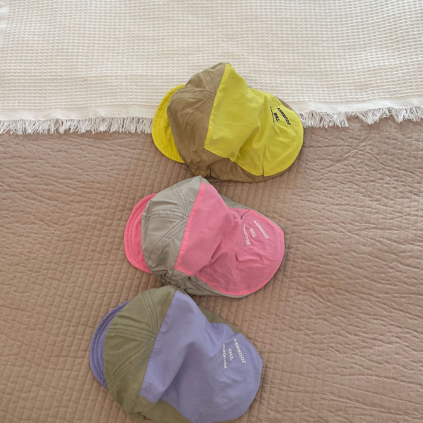 Caps Hats Korea Kids Baseball Caps Double Brim Kids Sun Hat Fashion Letter Breathable Embroidered Girls Boys Sun UV Protection Caps 230717