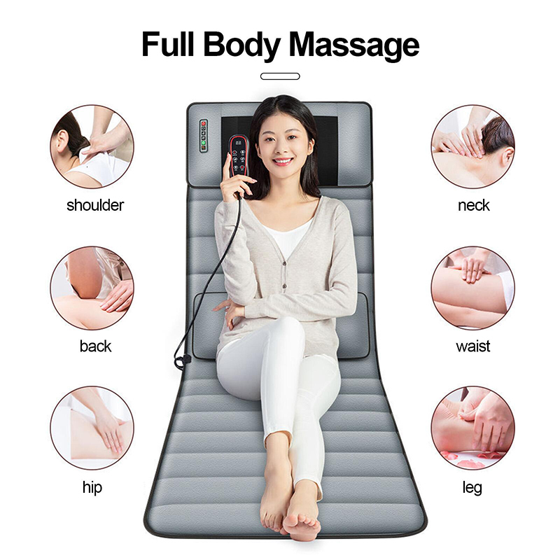 Back Massager Electric Massage Mat Health Care Relax Full Body Cushion Neck Back Waist Legs Pain Relief Vibrating Chair Mat Heating Massager 230718