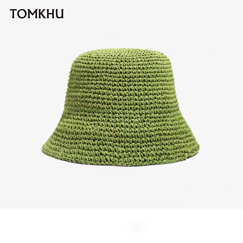 Wide Brim Hats BUCKet Hats Summer Woven Cloche BUCKet Hat Plain Sun Hat for Women French Retro Style Wide Brim Handmade Straw Hat Derby Ladies Hat 230