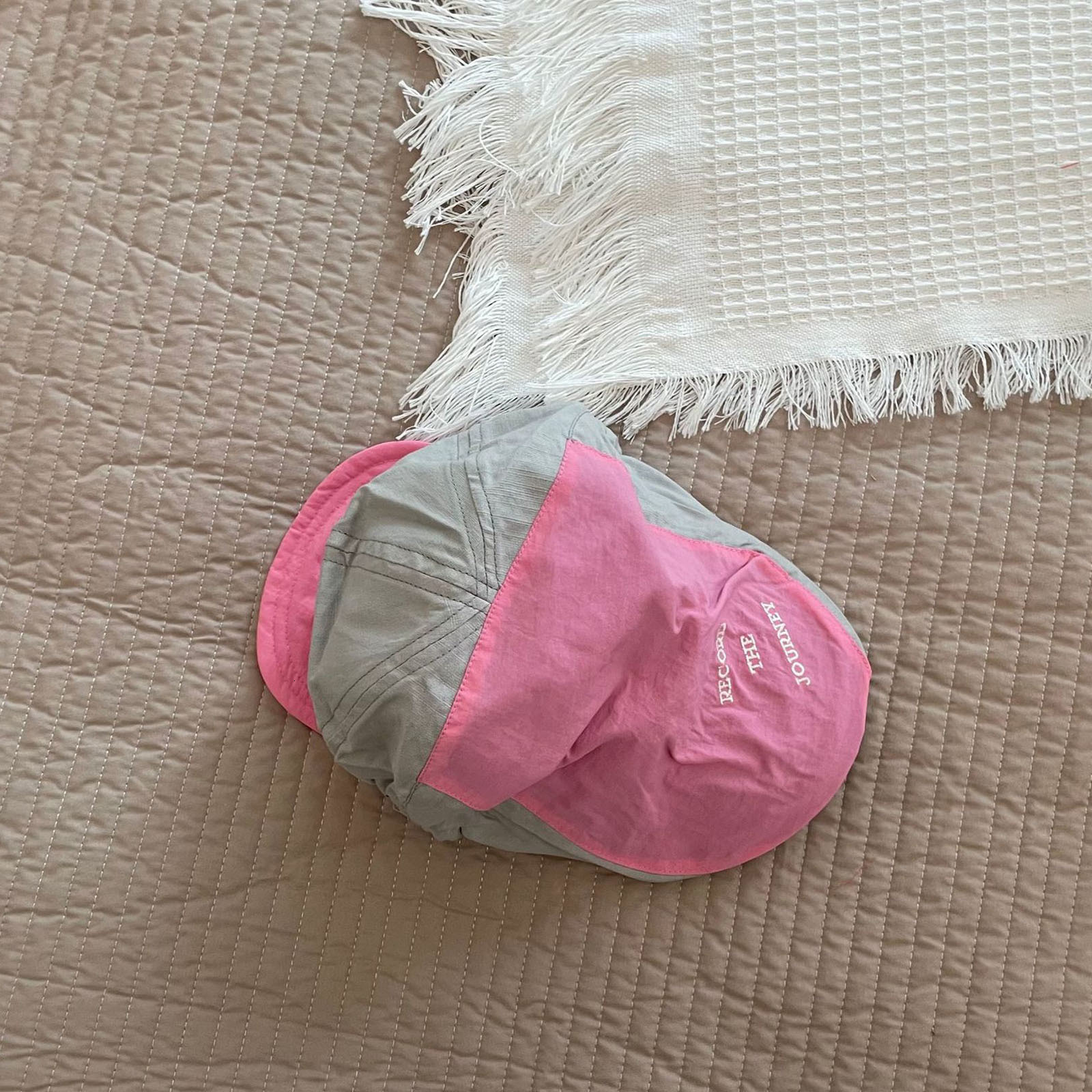 Caps Hats Korea Kids Baseball Caps Double Brim Kids Sun Hat Fashion Letter Breathable Embroidered Girls Boys Sun UV Protection Caps 230717