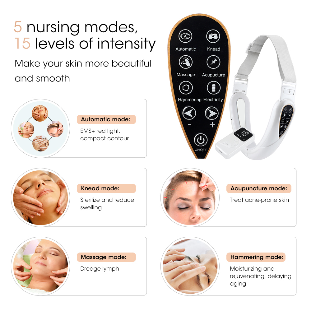 Face Care Devices EMS Microcurrent Lifting Device LED Pon Therapy Face Slimming Vibration Massager With TENS Pulse Massage Beauty Device 230717