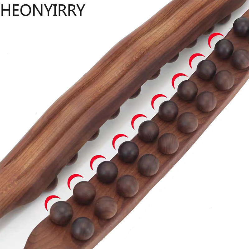 Full Body Massager 820 Beads Gua Sha Massage Stick Carbonized Wood Back Scrapping Meridian Therapy Wand Muscle Relaxing Body Massager Guasha 230718