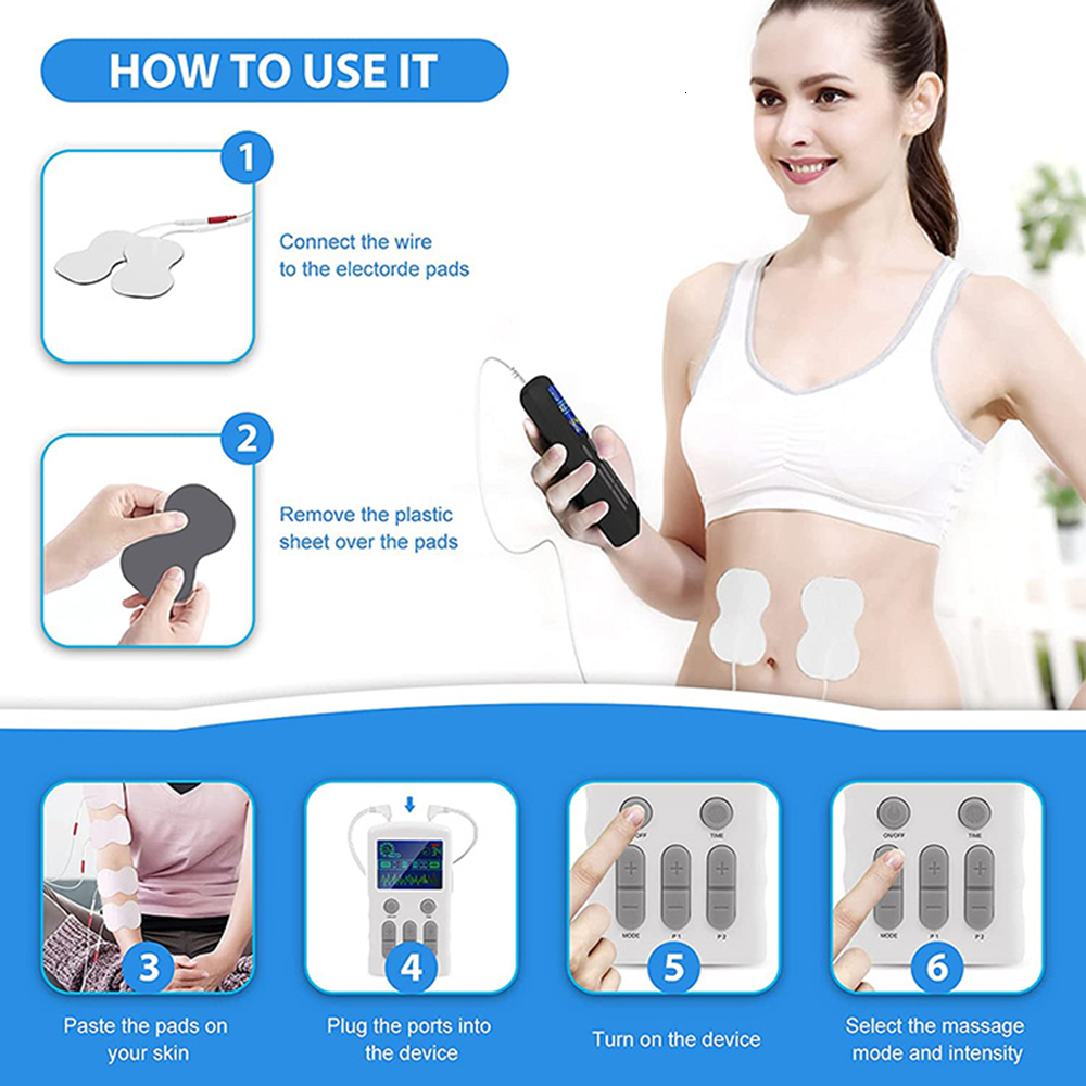 Face Massager 25 Modes EMS Electric Muscle Therapy Stimulator Dual Channel Tens Unit Machine Physiotherapy Pulse Full Body Massager Dropship 230718
