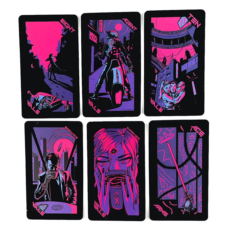 Outdoor Games Activities 78 Cards Neon Moon Tarot Deck Pocket Size for Fate Divination Board Game Tarot and A Variety of Tarot Option 230718