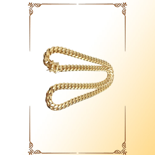 10mm12mm14mm Miami Cuban Link Chain Mens 14K Gold Plated Chains High Polished Punk Curb Stainless Steel Hip Hop Jewelry