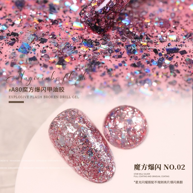 Nail Polish Big Sequin Gel Explosion Shiny Soak Off Varnish Aurora Reflective Diamond Glue P otherapy 230718