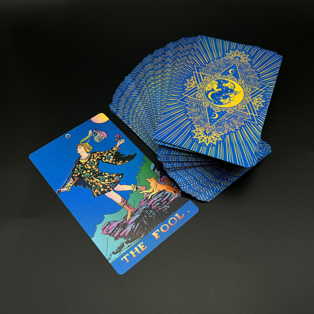 Outdoor Games Activities 1 Deck Tarot Cards With Guide Book Gold foil Plastic Waterproof Board Game Astrology Gift L734 230718