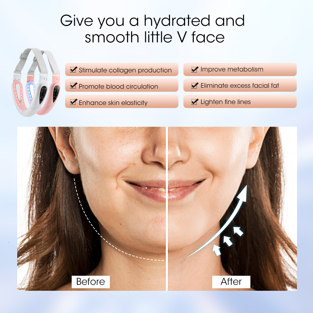 Face Care Devices EMS Microcurrent Lifting Device LED Pon Therapy Face Slimming Vibration Massager With TENS Pulse Massage Beauty Device 230717