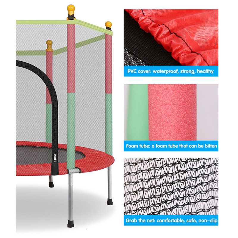Trampolines High Quality Trampoline for Children Exercise Trampoline with Protective Net Equipped Indoor Sports Entertainment Support 100 KG 230717