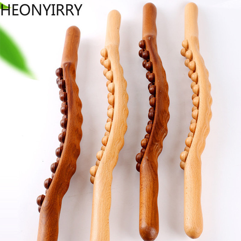 Full Body Massager 820 Beads Gua Sha Massage Stick Carbonized Wood Back Scrapping Meridian Therapy Wand Muscle Relaxing Body Massager Guasha 230718