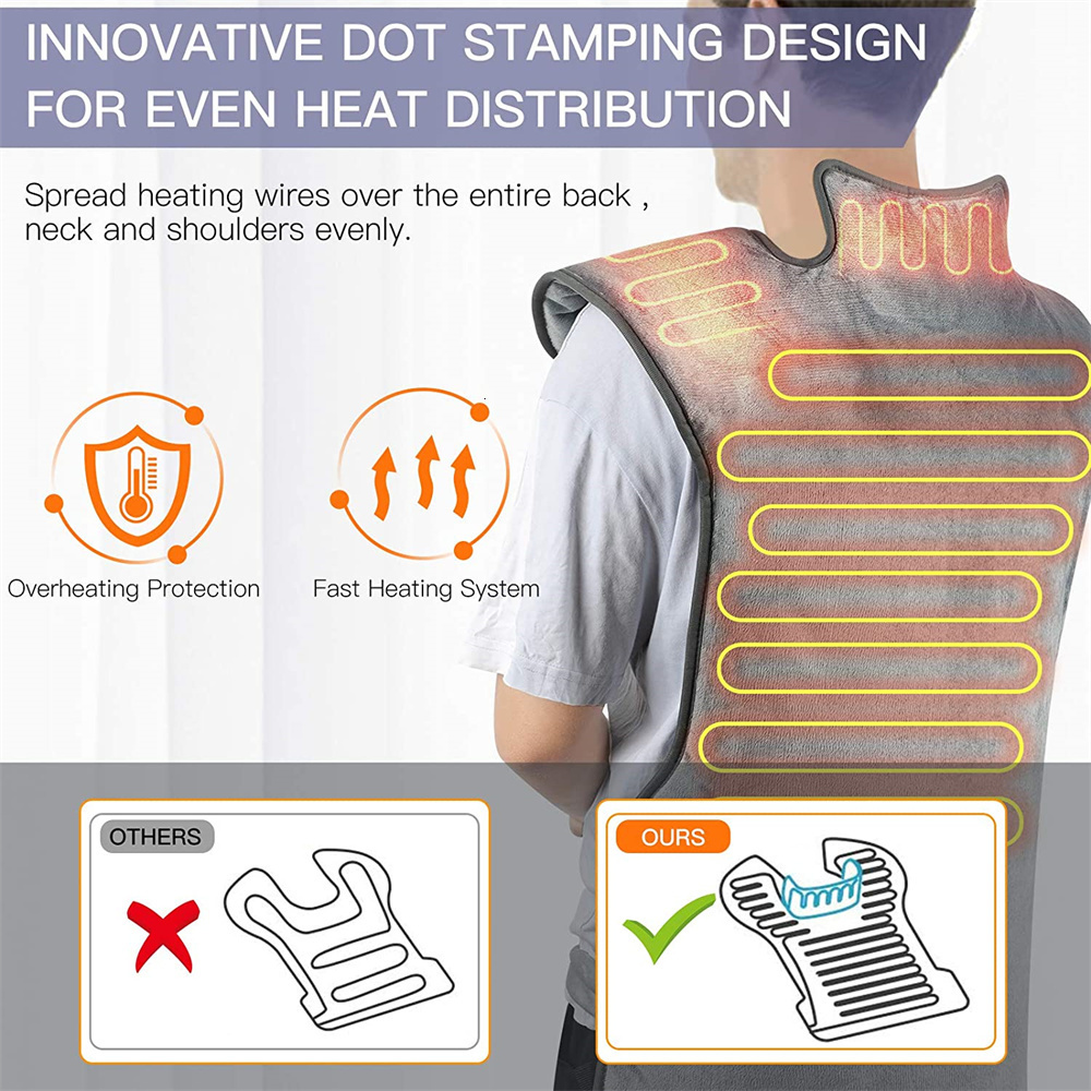 Massaging Neck Pillowws U Shape Electrical Shiatsu Back Neck Shoulder Body Massager Infrared Heating Pad Ultra-Soft Kneading CarHome Massage Shawl 230