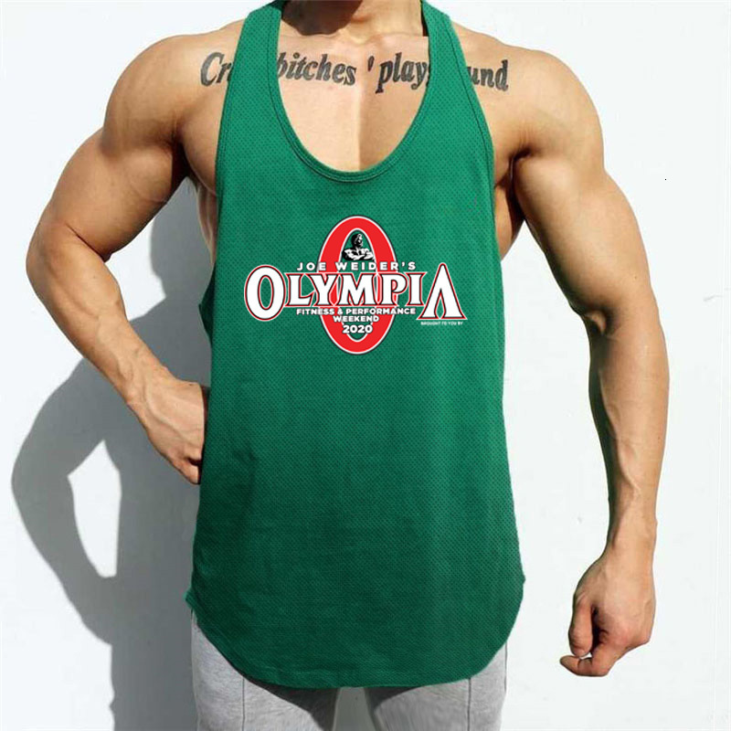 Muscle Men's Tank Tops Guys Workout Gym Clothing Bodybuilding Mesh Tank Top Men Singlets Fashion Sleeveless Fitness Quick-Drying Stretch Vest 2