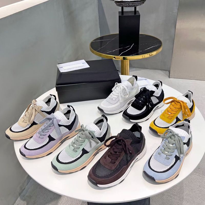 Casual shoes women designer shoes Travel leather man lace-up fashion lady Flat Running Trainers Letters woman SHoes platform men gym sneakers size 35-42-45 With box