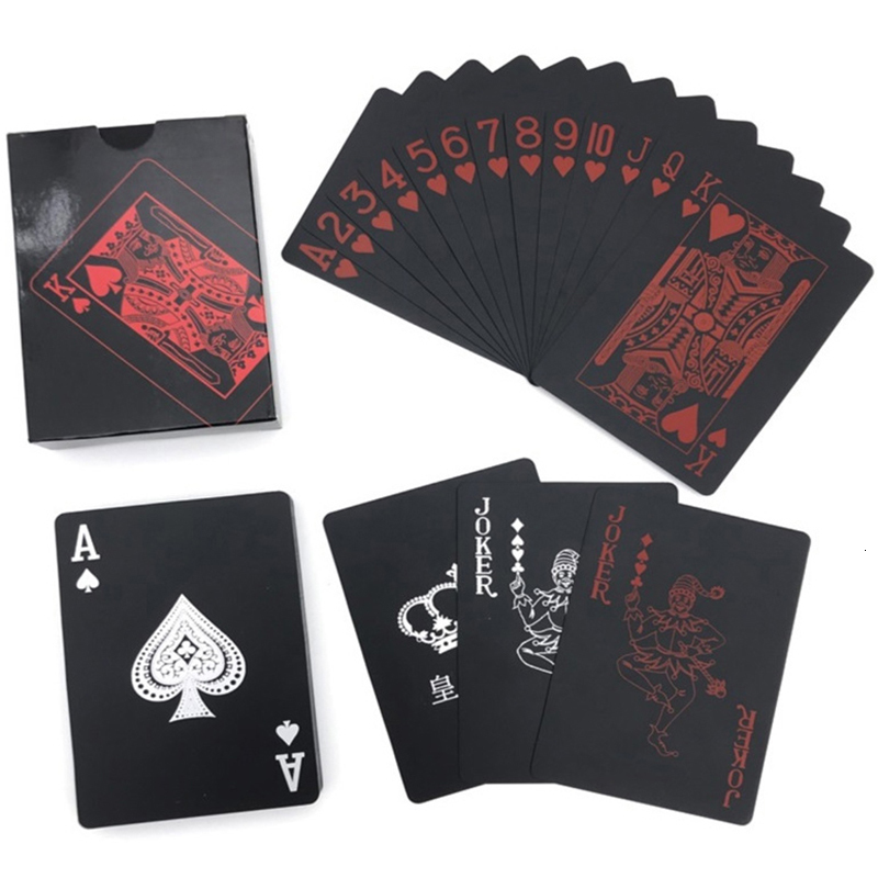 Outdoor Games Activities Black Gold Playing Card Poker Game Deck blue Silver Poker Suit Plastic Magic Waterproof Deck Of Card Magic Water Gift Collect
