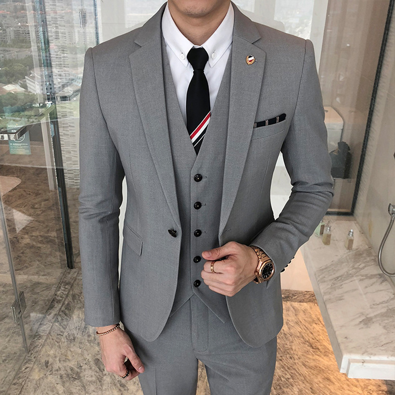 Men's Suits Blazers Slim Fit Business Men for Dinner 3 Pieces British Style Wedding Groom Tuxedo Male Fashion Jacket Vest with Pants 230718
