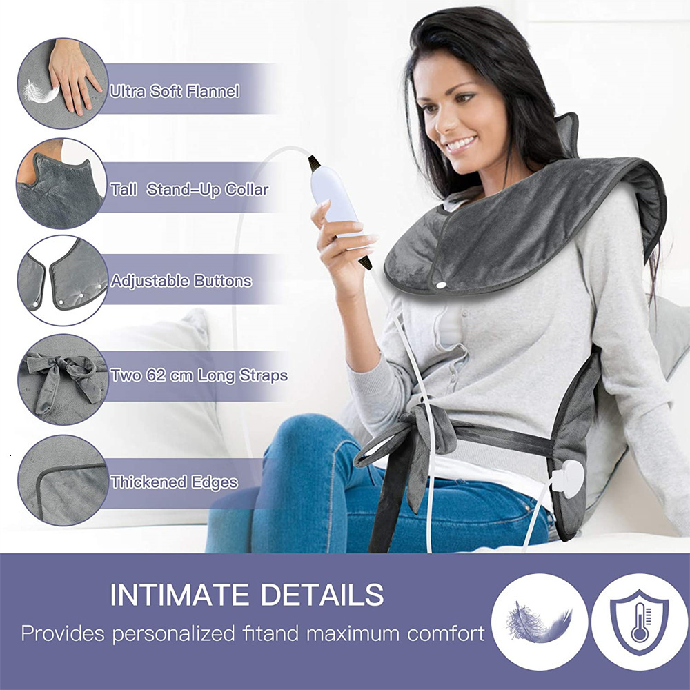 Massaging Neck Pillowws U Shape Electrical Shiatsu Back Neck Shoulder Body Massager Infrared Heating Pad Ultra-Soft Kneading CarHome Massage Shawl 230