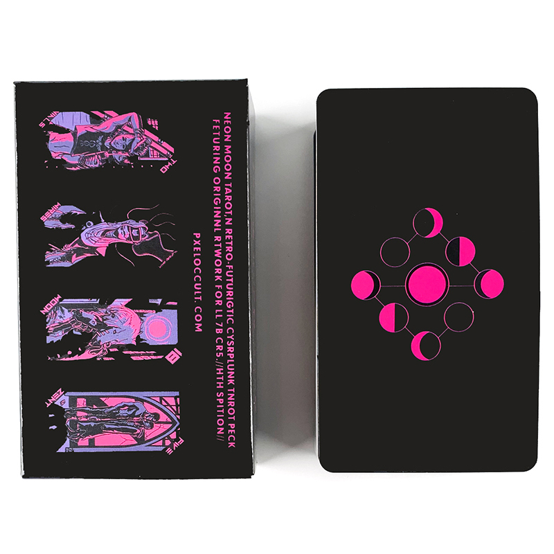 Outdoor Games Activities 78 Cards Neon Moon Tarot Deck Pocket Size for Fate Divination Board Game Tarot and A Variety of Tarot Option 230718