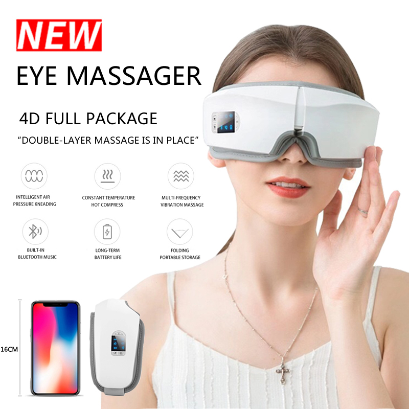 Eye Massager Eye Massager 4D Smart Airbag Vibration Eye Care Instrument Compress Bluetooth Eye Massage Glasses Fatigue Pouch Wrinkle 230718