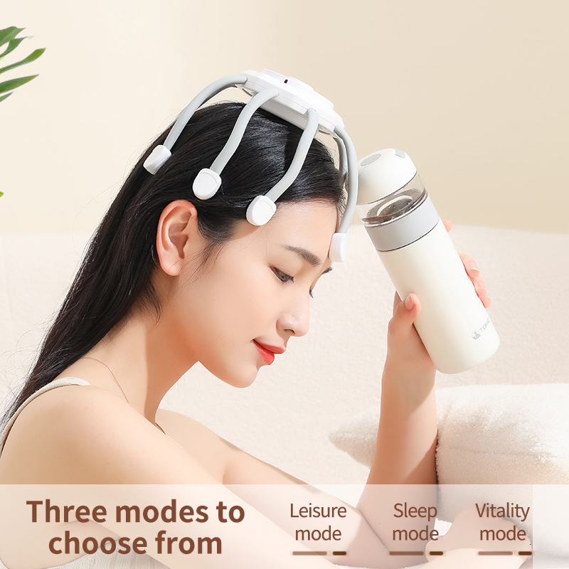 Head Massager Electric Head Massager Vibration Head Scratcher Octopus Scalp Massage with 3 Modes for Stress Relax Migraine Relief Deep Sleep 230718