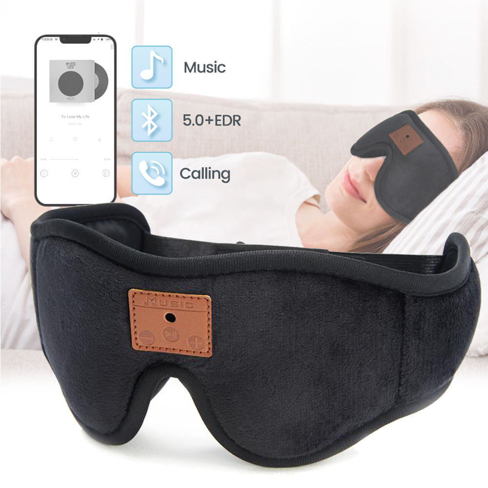 Eye Massager Bluetooth Sleeping Headphones 3D Eye Mask Total Blockout Light Eyeshade Earbuds Music Earphones Blindfold for Better Sleep Relax 230718