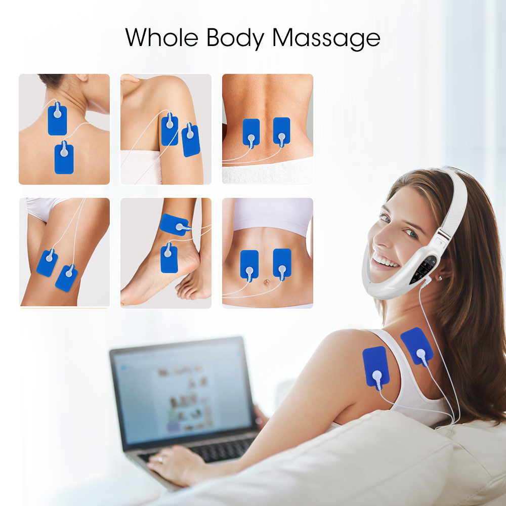 Face Care Devices EMS Microcurrent Lifting Device LED Pon Therapy Face Slimming Vibration Massager With TENS Pulse Massage Beauty Device 230717