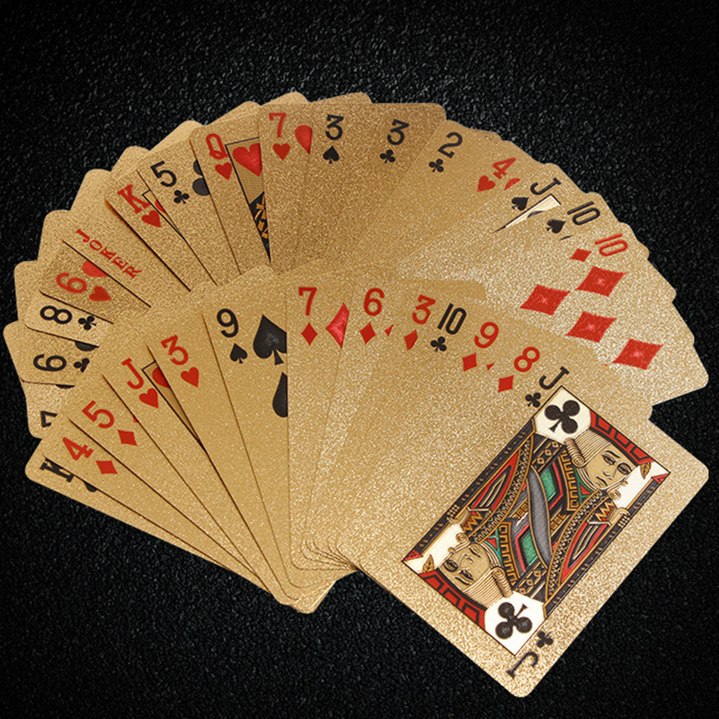Outdoor Games Activities Black Gold Playing Card Poker Game Deck blue Silver Poker Suit Plastic Magic Waterproof Deck Of Card Magic Water Gift Collect